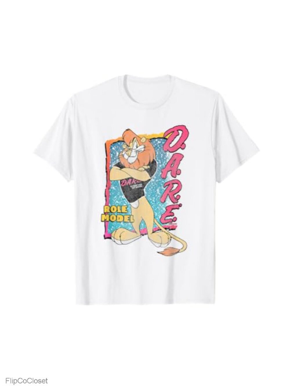 D.A.R.E. Daren the Lion 90s Retro PSA Graphic T-Shirt Short Sleeve
